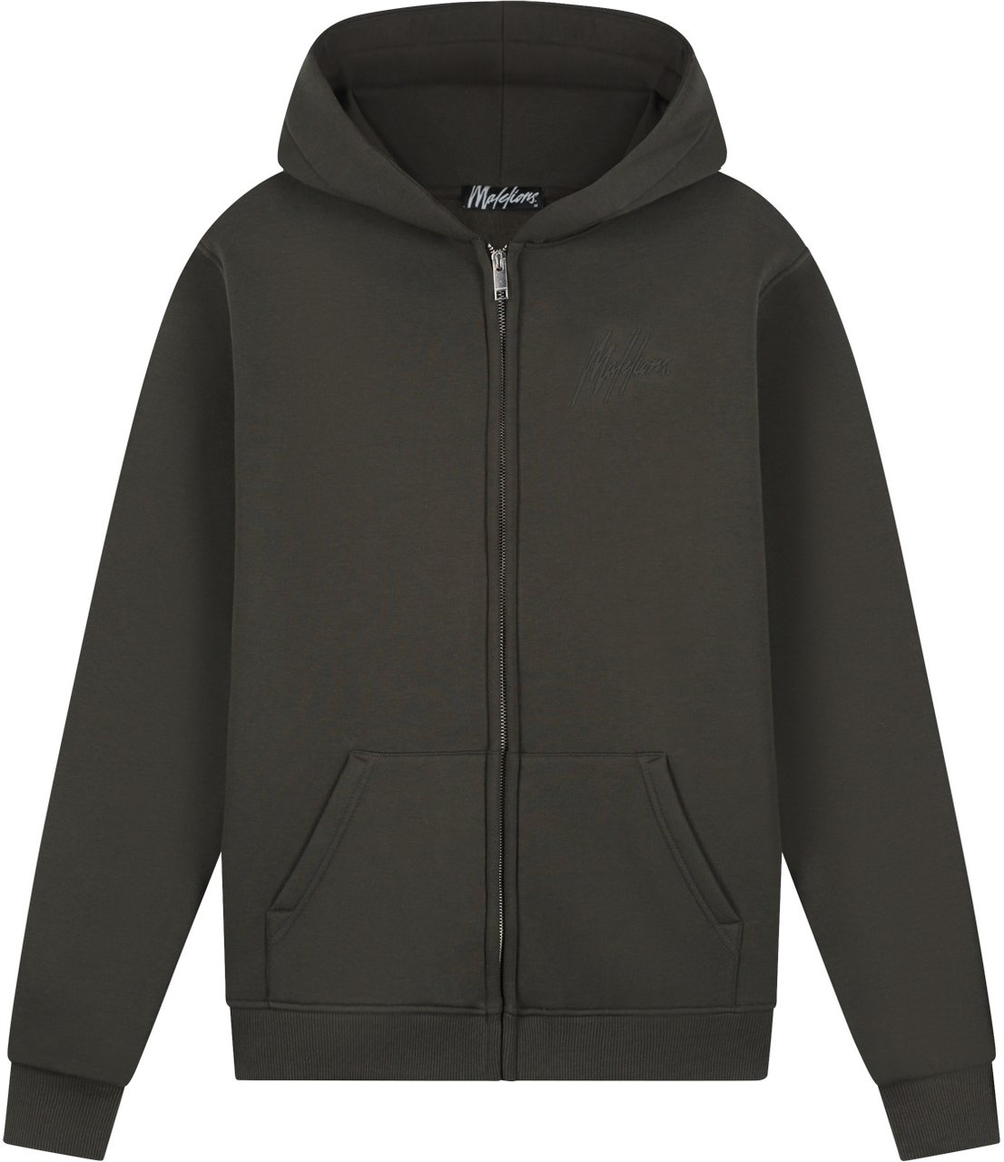 Malelions Malelions Men Striped Signature Zip Hoodie Groen