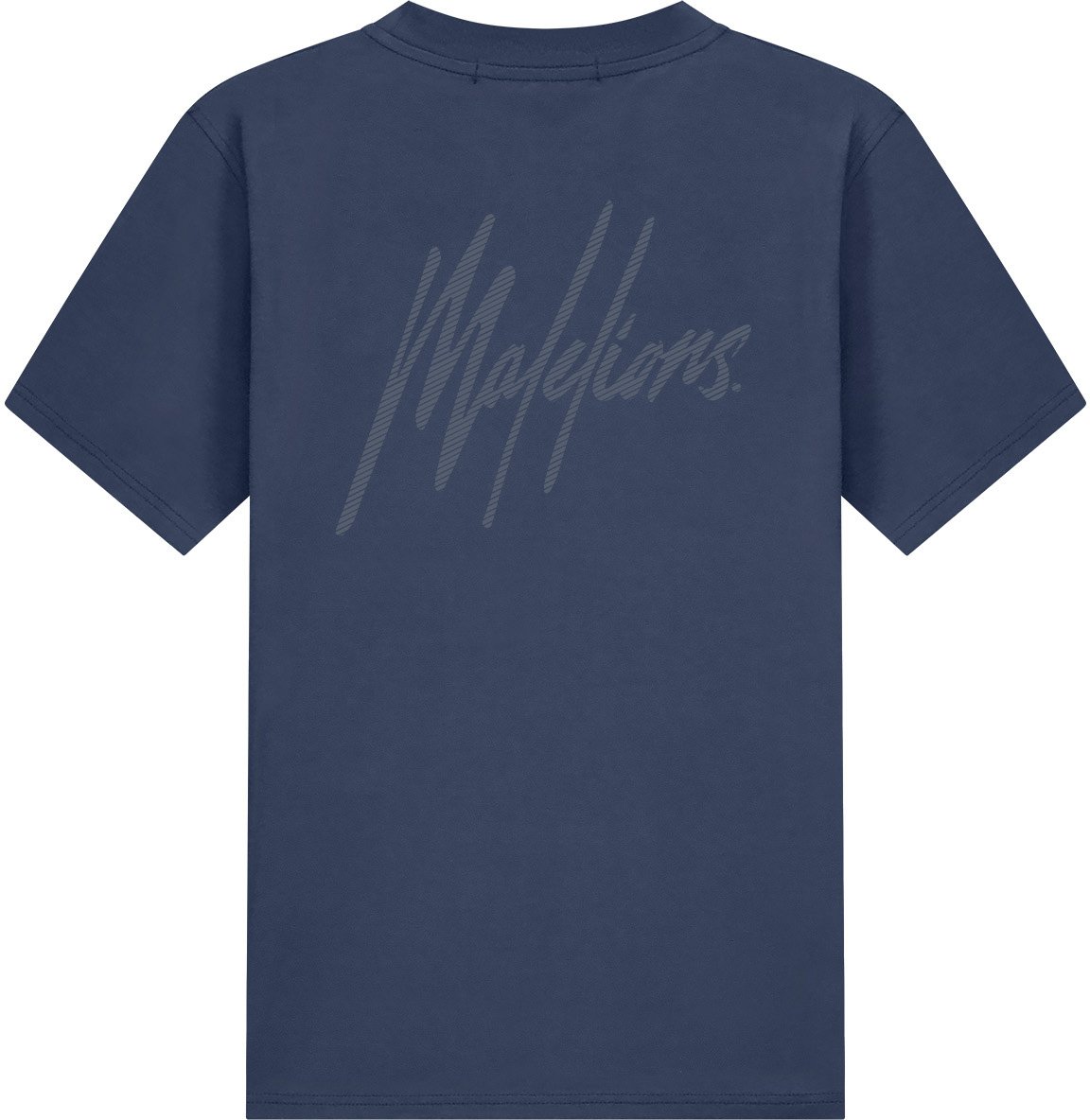 Malelions Malelions Men Striped Signature T-Shirt Blauw