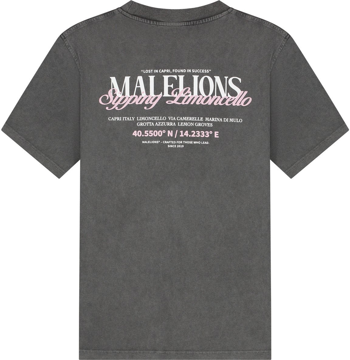 Malelions Malelions Men Sipping Limoncello T-Shirt Grijs