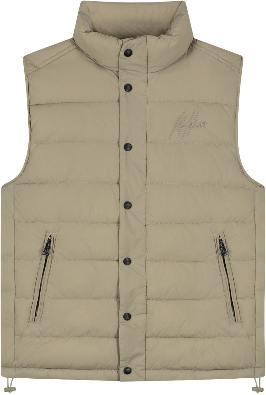 Malelions Malelions Men Placket Padded Vest Bruin