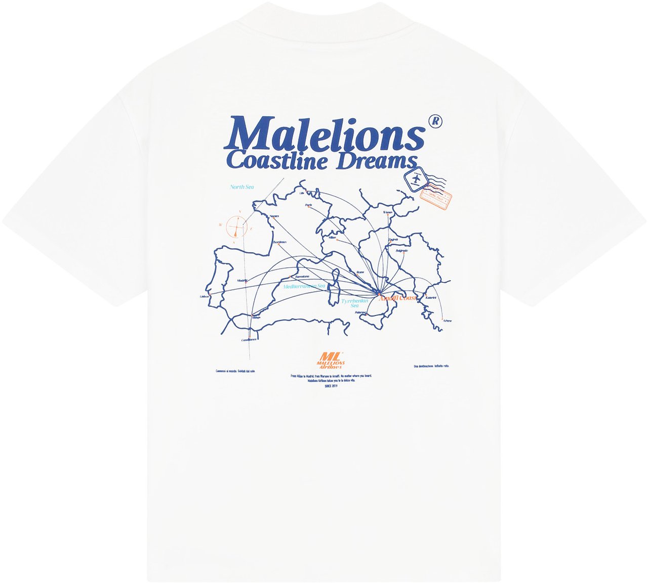 Malelions Malelions Men Coastline T-Shirt Wit