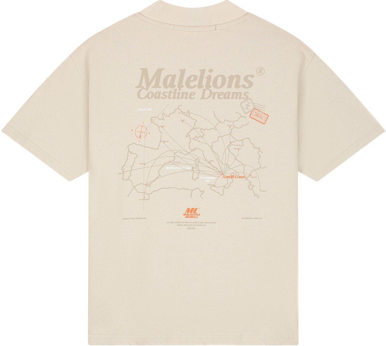 Malelions Malelions Men Coastline T-Shirt Taupe