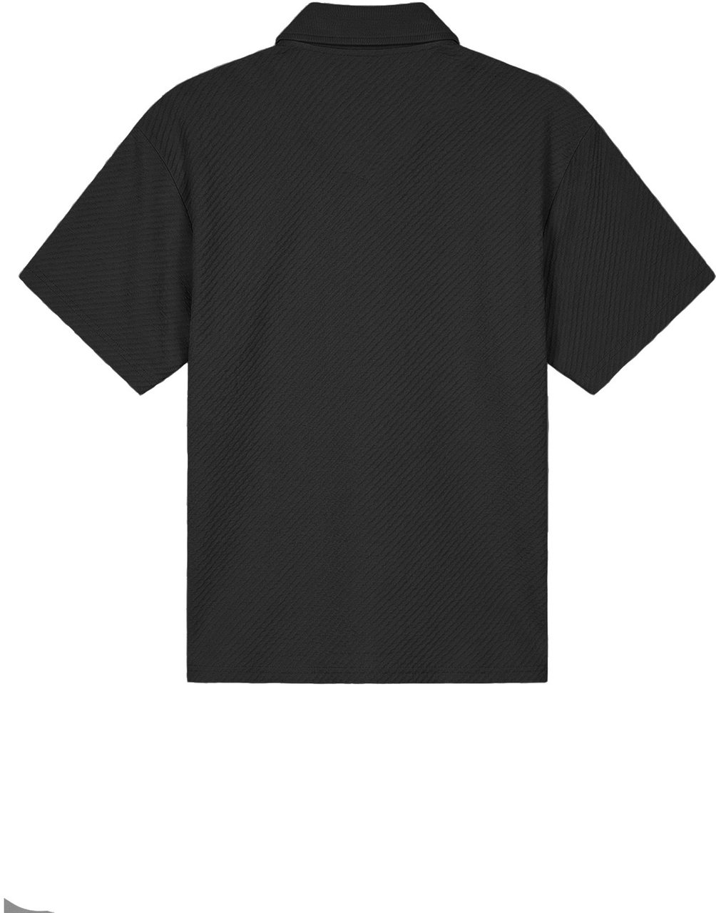 Malelions Malelions Men Diagonal Seersucker Shirt Zwart