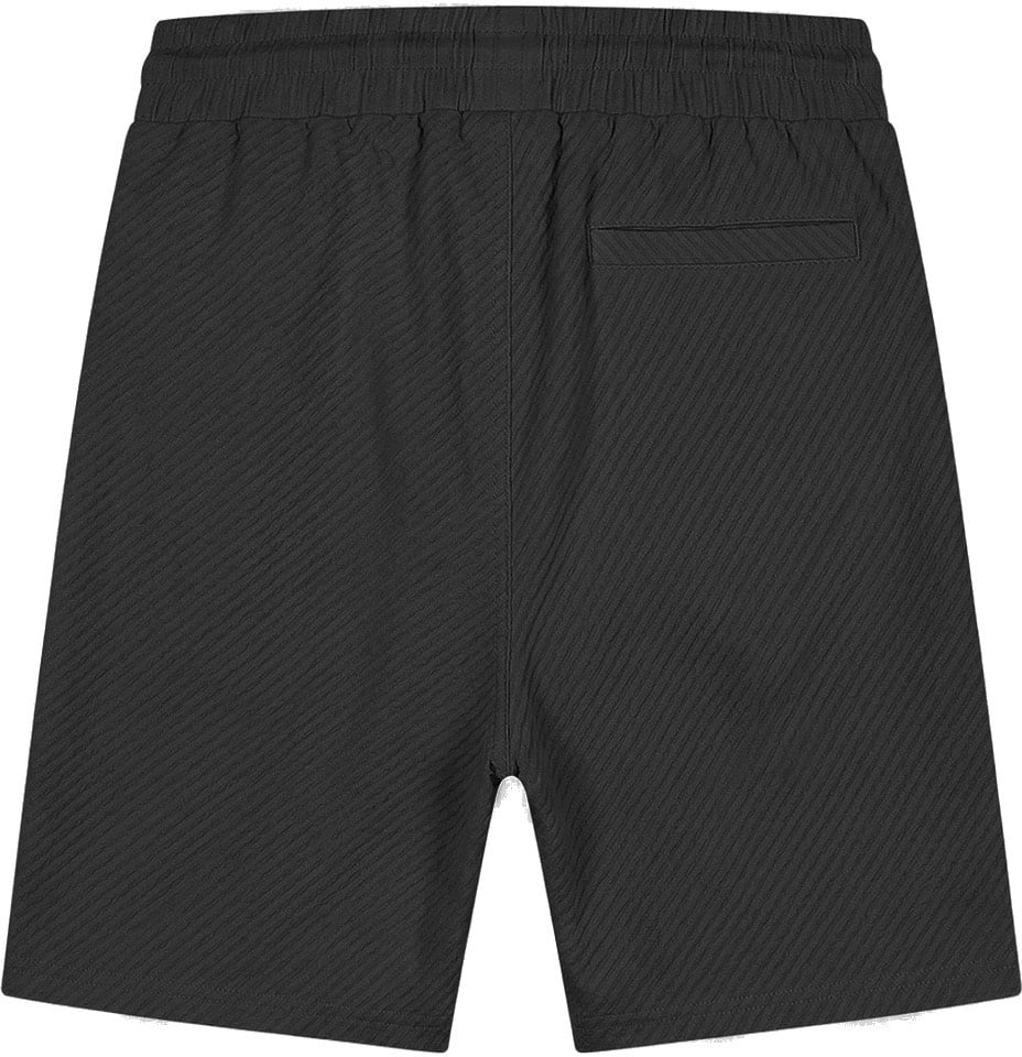 Malelions Malelions Men Diagonal Seersucker Shorts Zwart