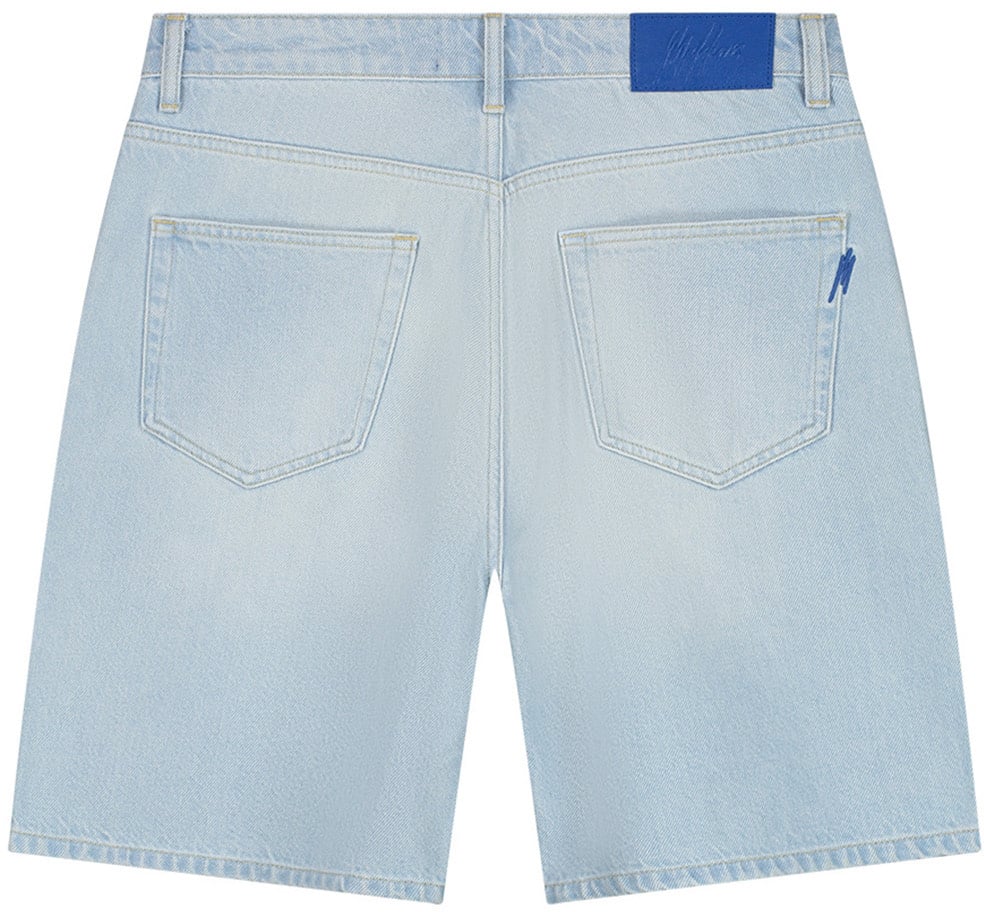 Malelions Men Straight Fit Denim Shorts Blauw