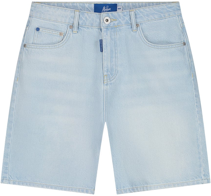 Malelions Malelions Men Straight Fit Denim Shorts Blauw