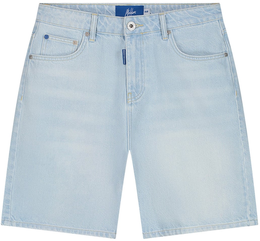 Malelions Men Straight Fit Denim Shorts Blauw