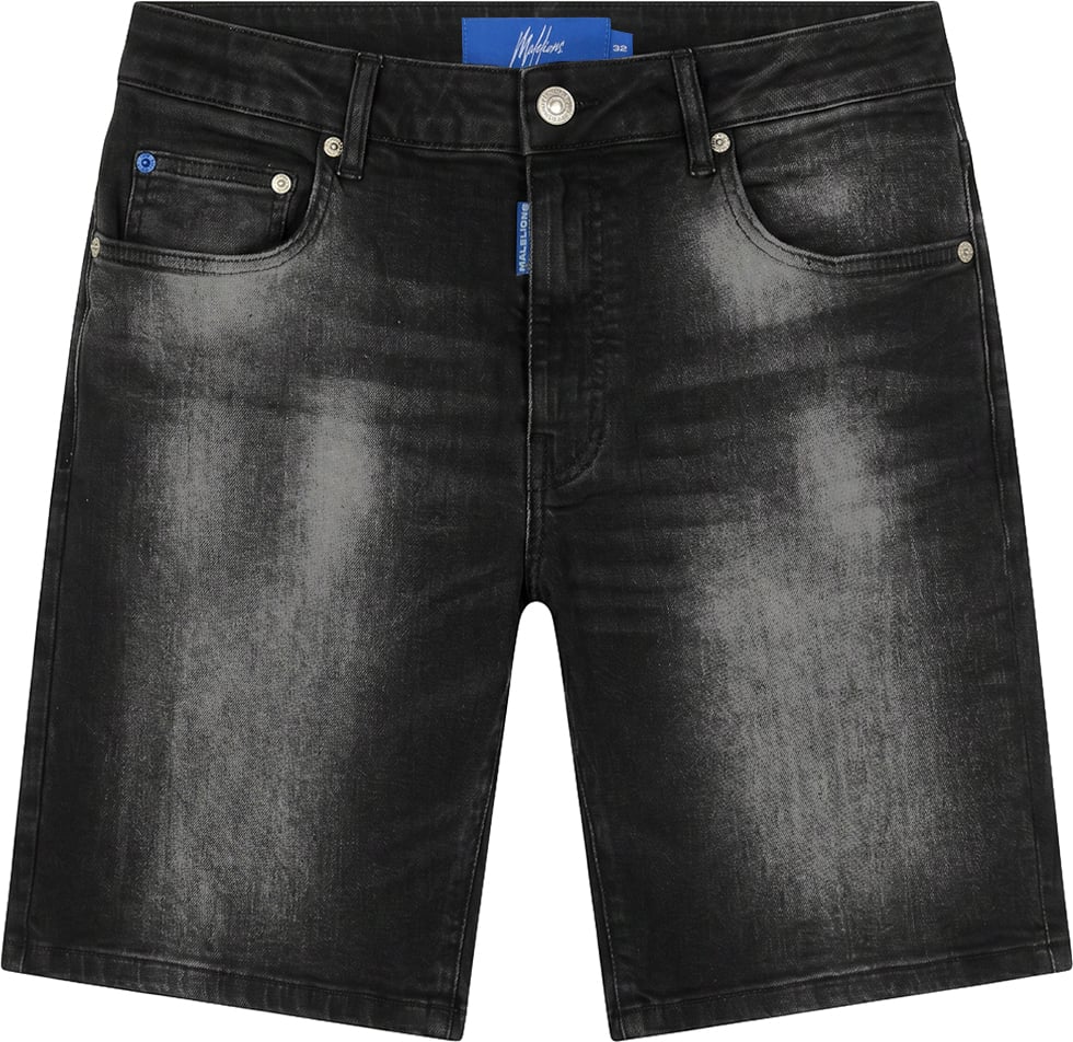 Malelions Malelions Men Washed Denim Shorts Zwart