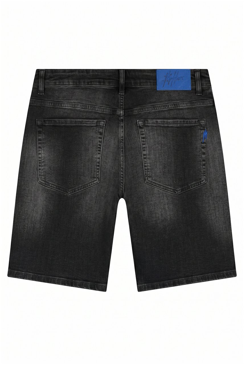 Malelions Malelions Men Washed Denim Shorts Zwart