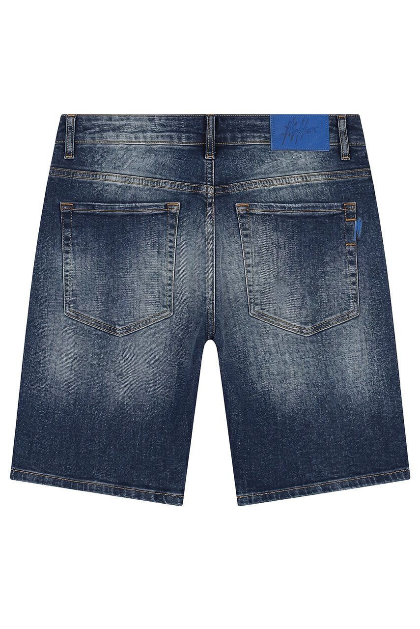 Malelions Malelions Men Washed Denim Shorts Blauw