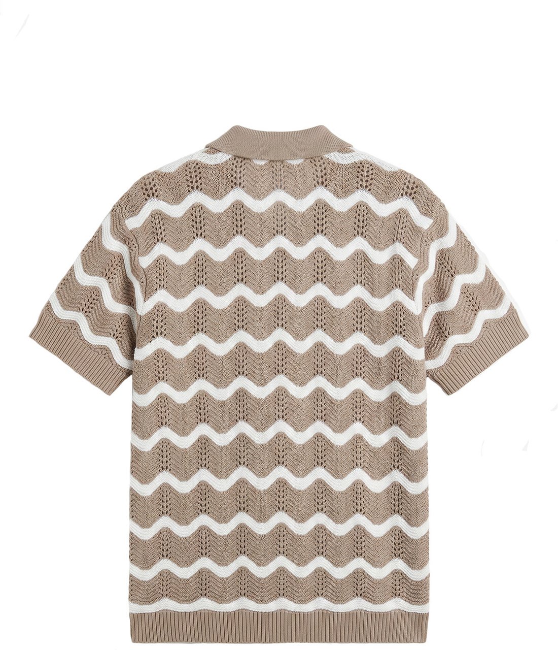 Malelions Malelions Men Wavy Crochet Knitted Shirt Taupe