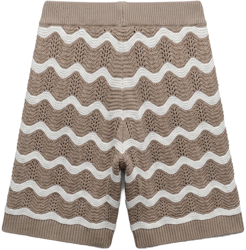 Malelions Malelions Men Wavy Crochet Knitted Shorts Taupe