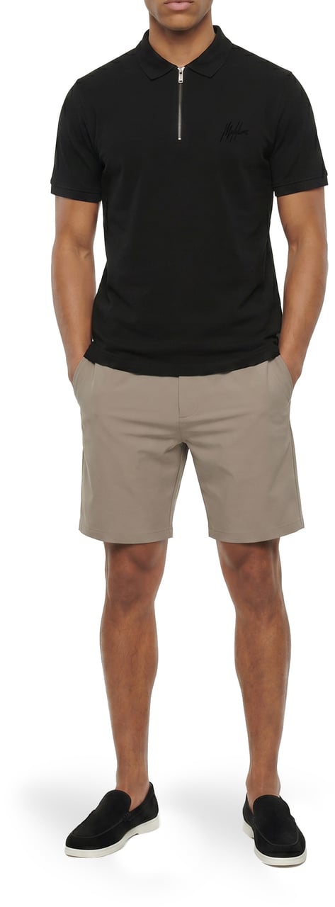 Malelions Men Pique Zip Polo Zwart
