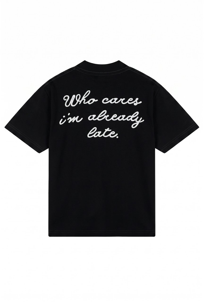 Malelions Men Already Late T-Shirt Zwart