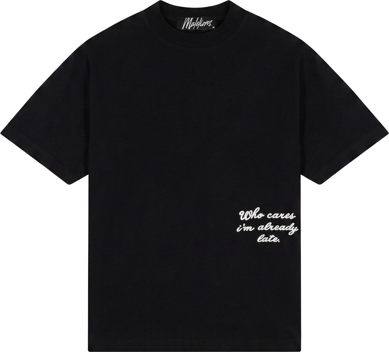 Malelions Men Already Late T-Shirt Zwart