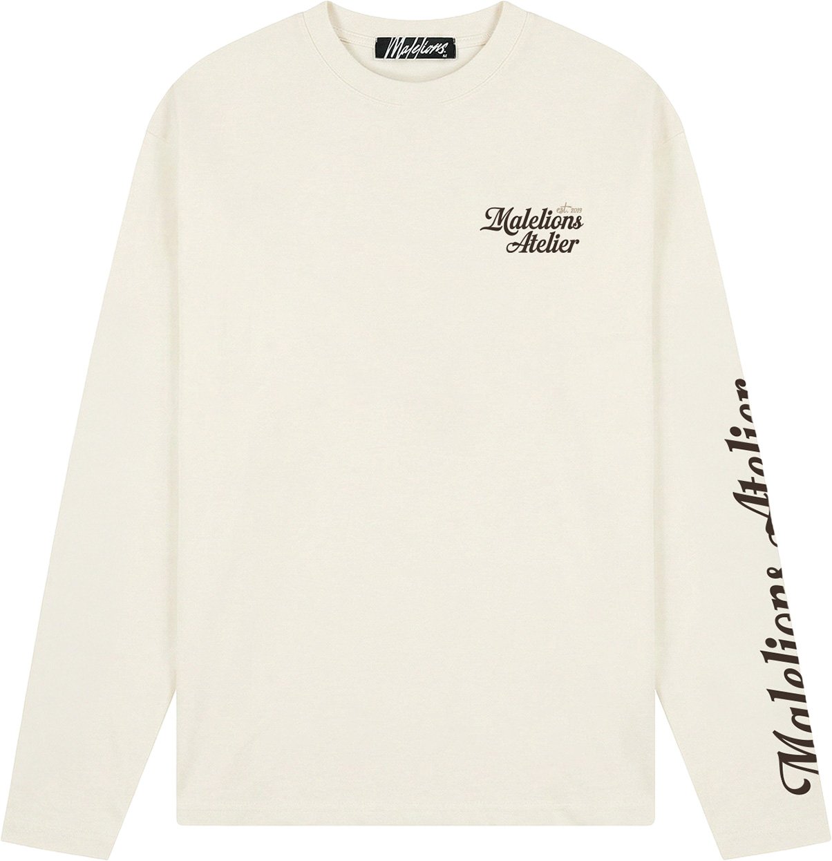 Malelions Men University Longsleeve T-Shirt Wit