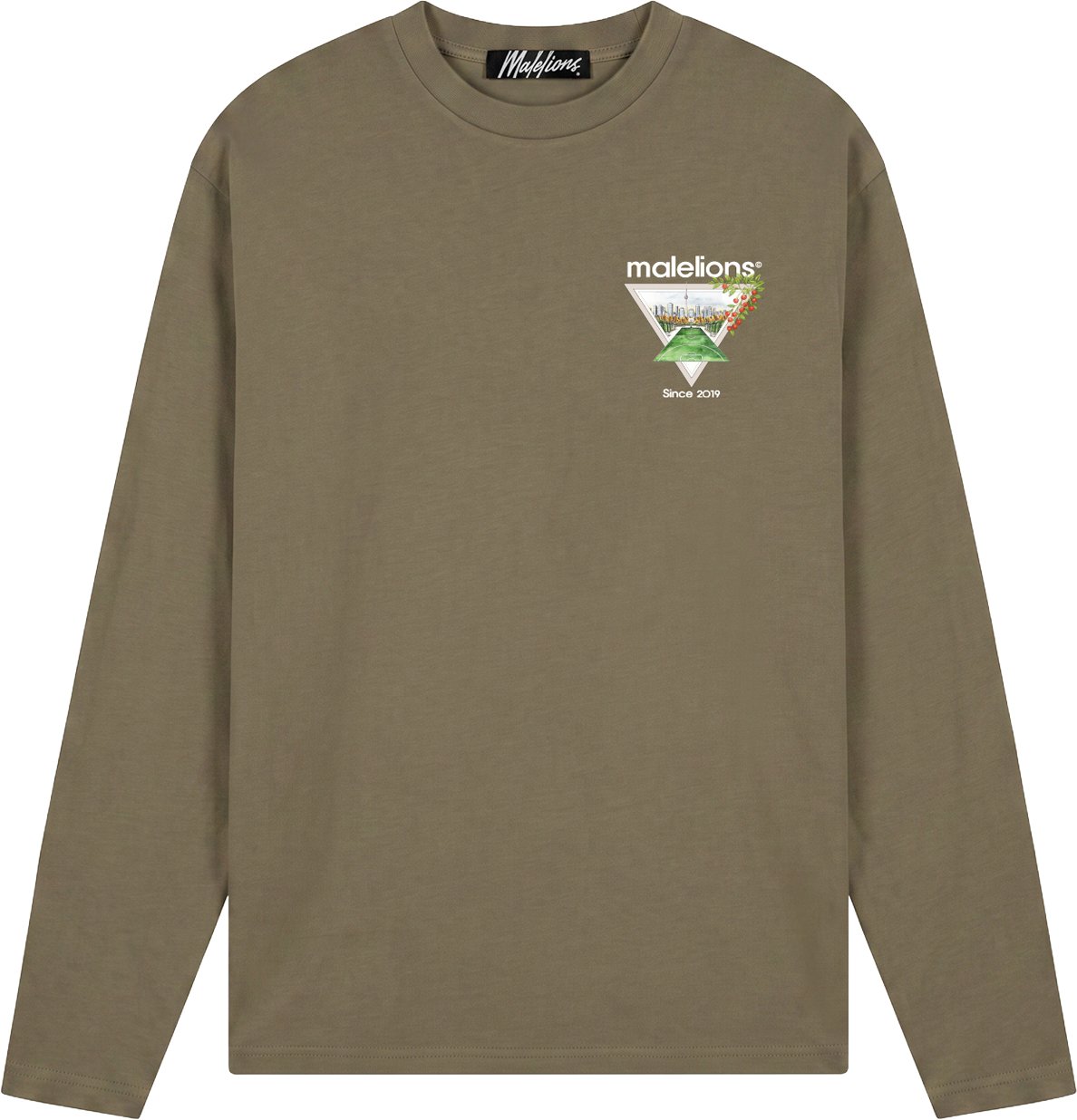 Malelions Men Athletic Garden Longsleeve T-Shirt Grijs