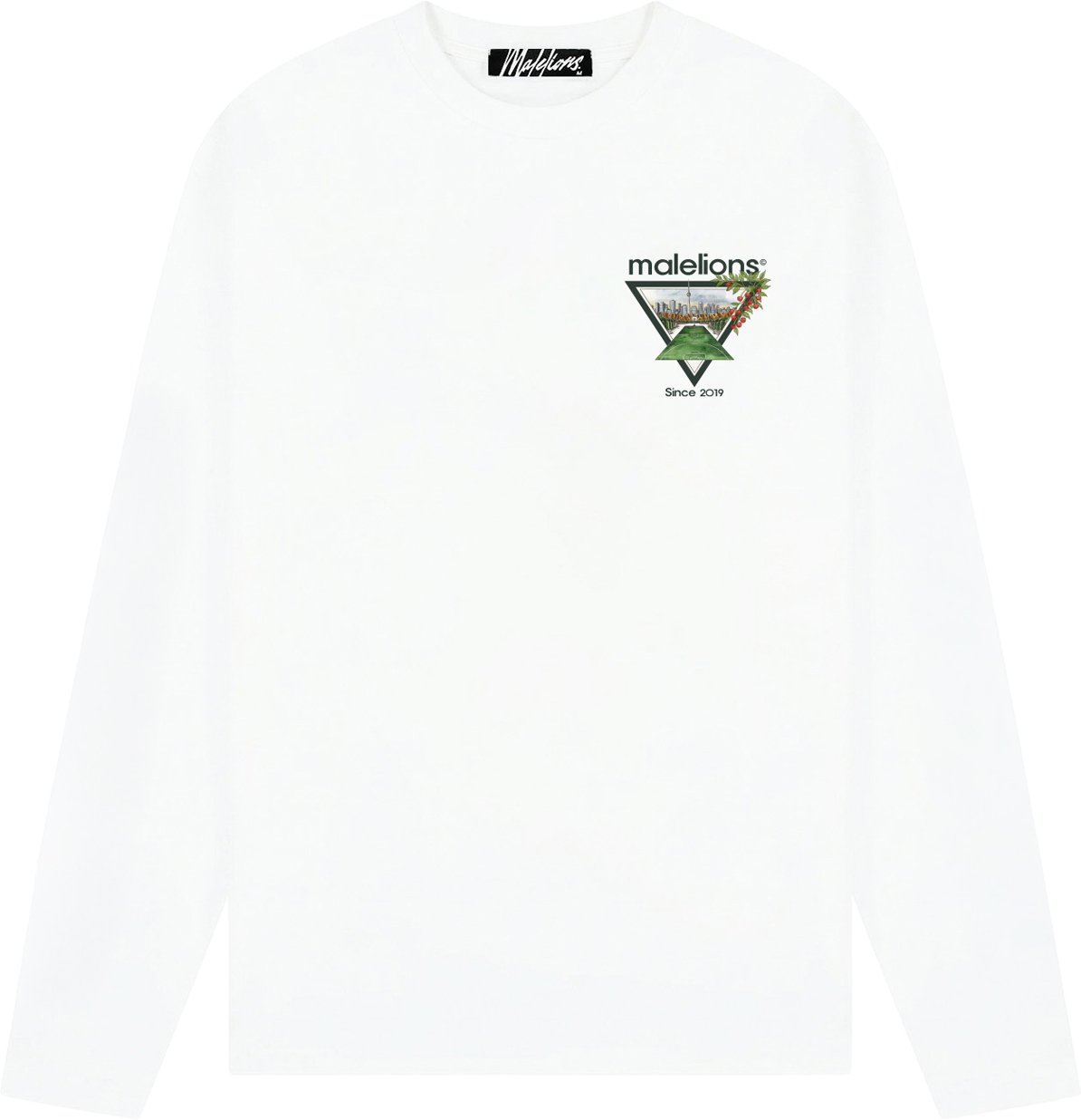 Malelions Men Athletic Garden Longsleeve T-Shirt Wit