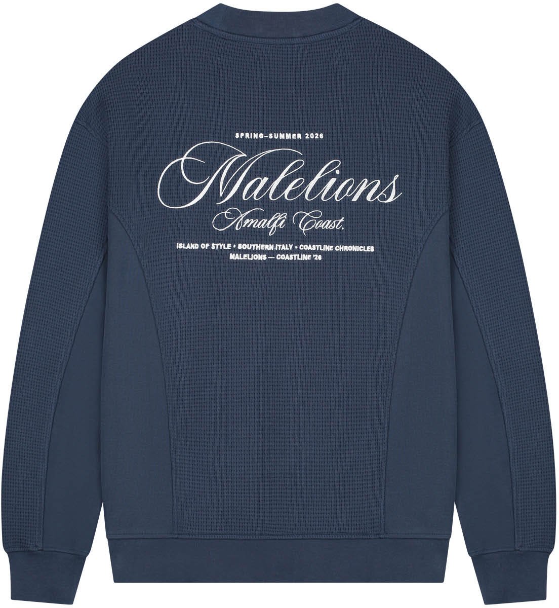 Malelions Malelions Men Waffle Sweater Blauw