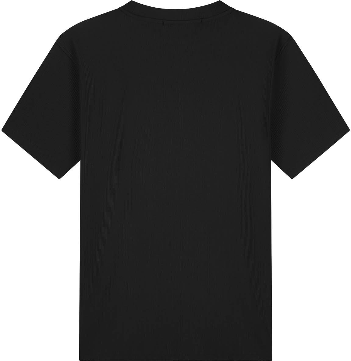 Malelions Men Ribbed T-Shirt Zwart