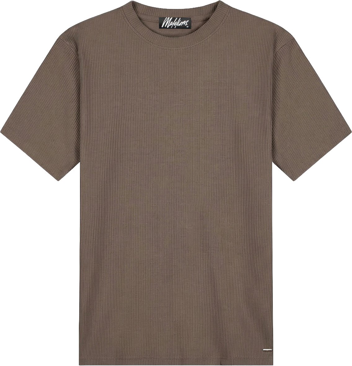 Malelions Men Ribbed T-Shirt Bruin
