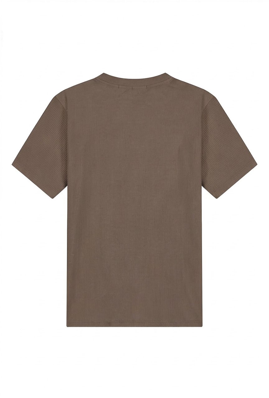 Malelions Men Ribbed T-Shirt Bruin