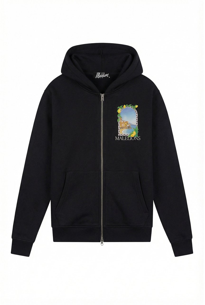 Malelions Men Amalfi Window Zip Hoodie Zwart