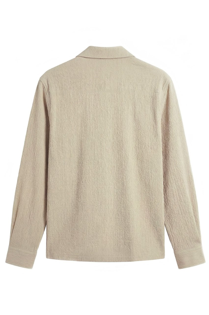 Malelions Malelions Men Emblem Seersucker Longsleeve Shirt Taupe