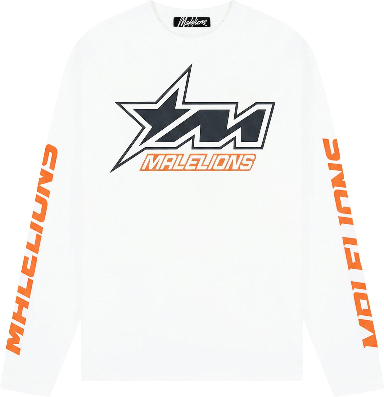Malelions Men Motocross Longsleeve T-Shirt Wit