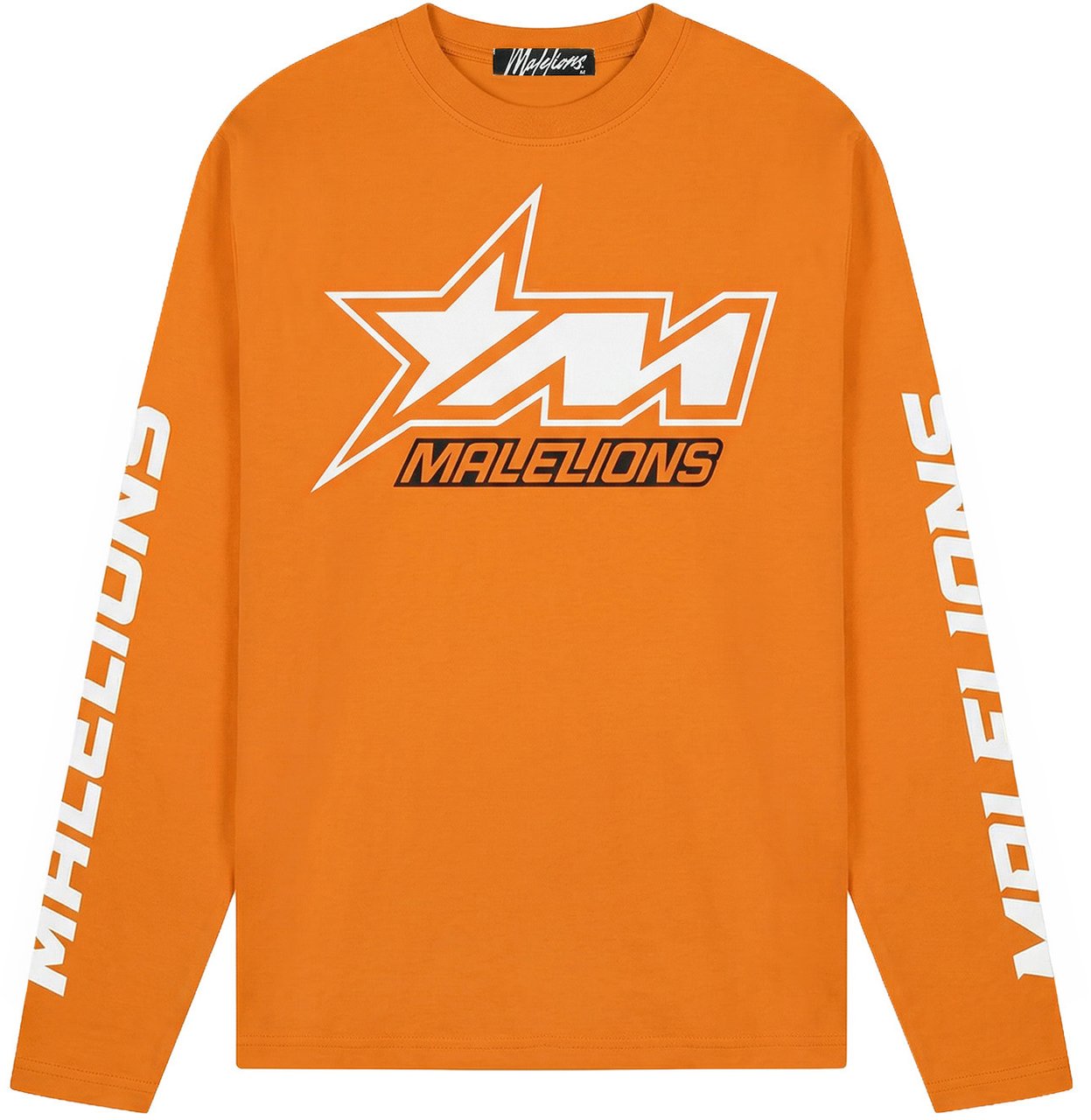 Malelions Men Motocross Longsleeve T-Shirt Oranje