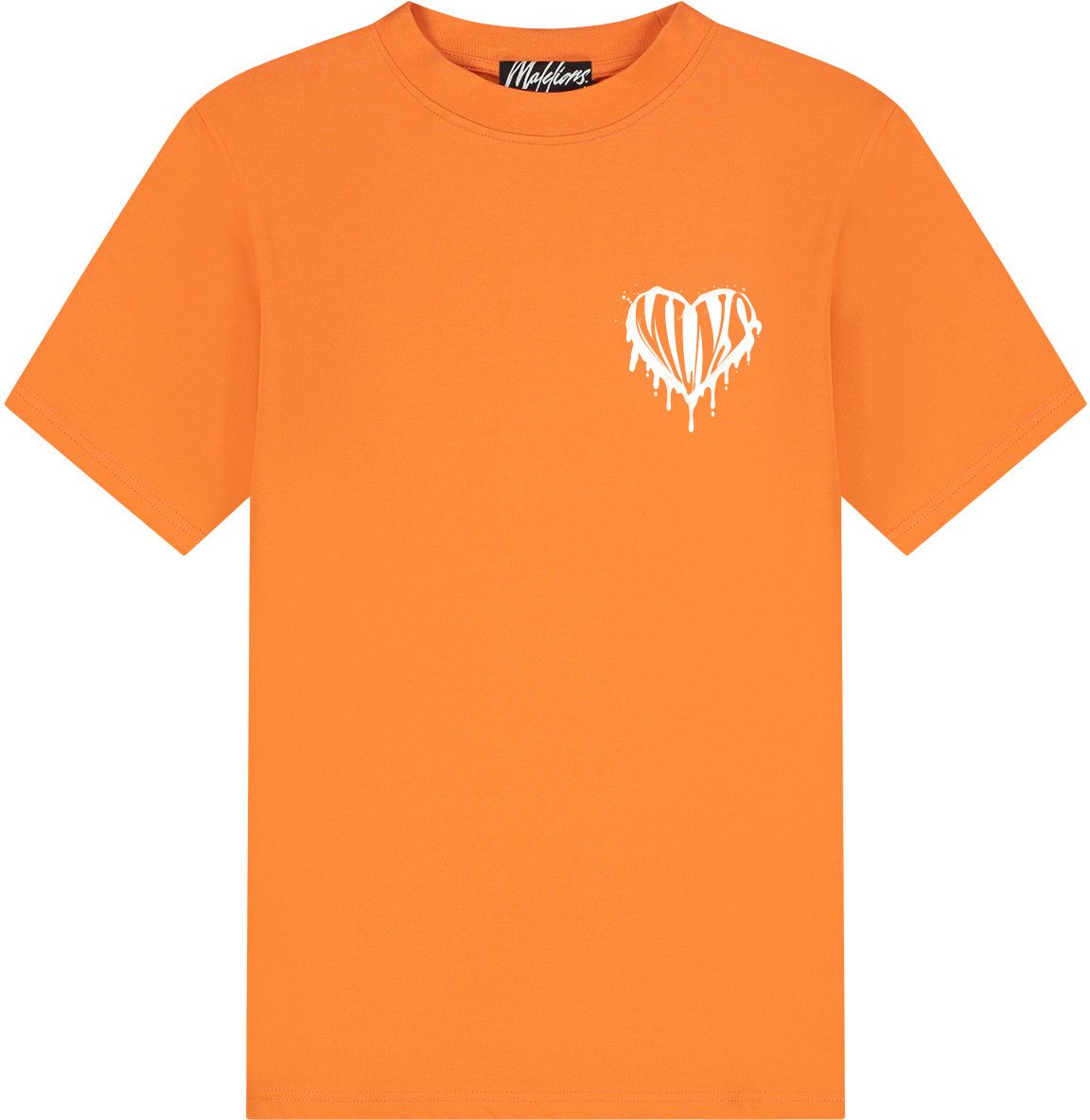 Malelions Men Dripped Heart T-Shirt Oranje