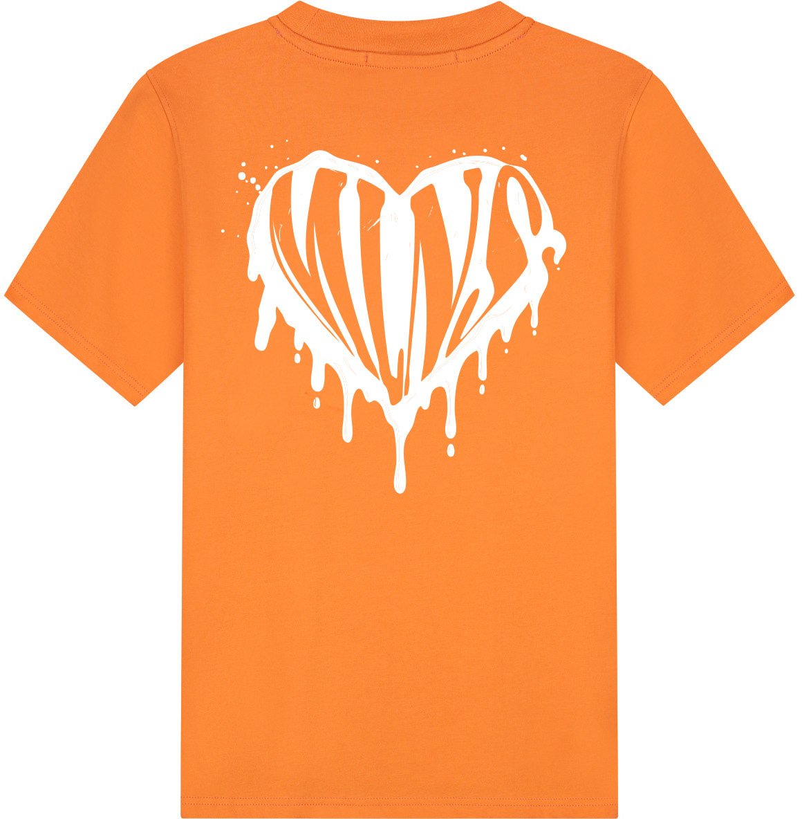 Malelions Men Dripped Heart T-Shirt Oranje