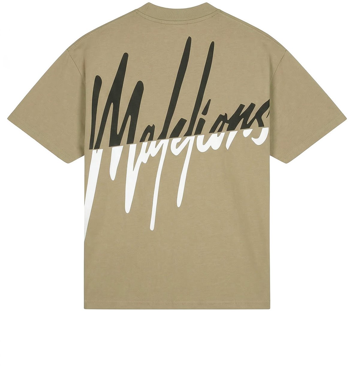 Malelions Men Oversized Split T-Shirt Beige