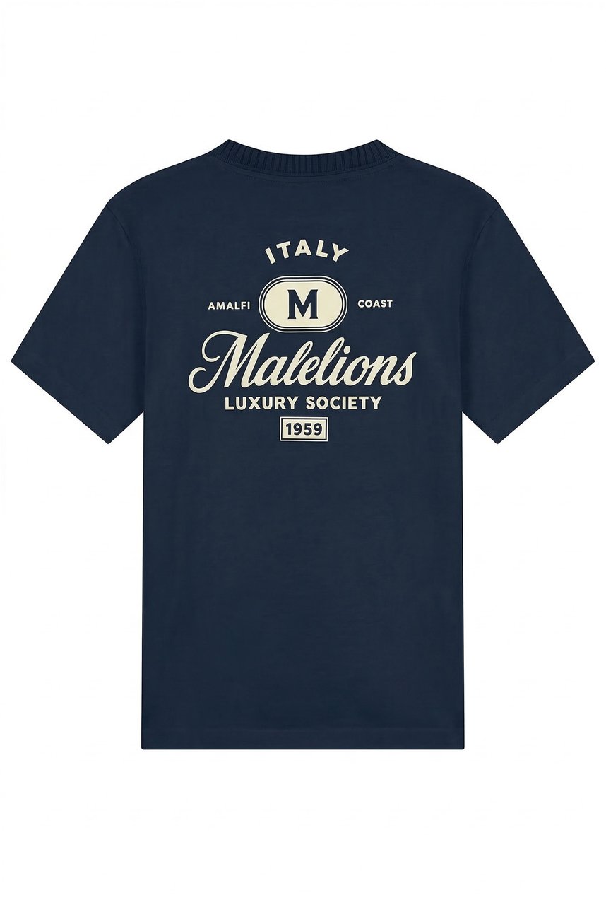 Malelions Men Luxury Stamp T-Shirt Blauw