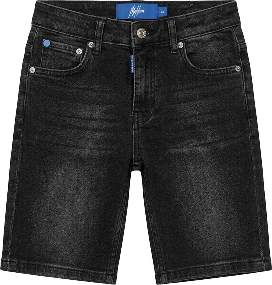 Malelions Malelions Men Washed Denim Shorts Zwart