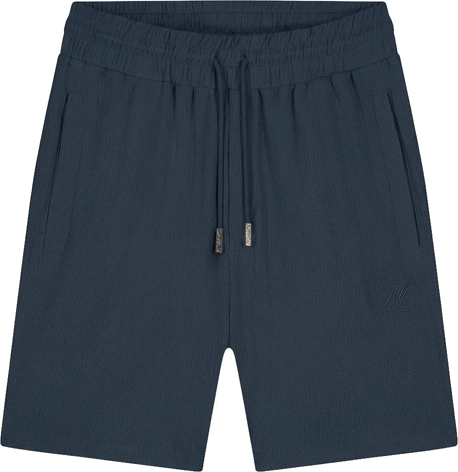Malelions Malelions Men Emblem Seersucker Shorts Blauw