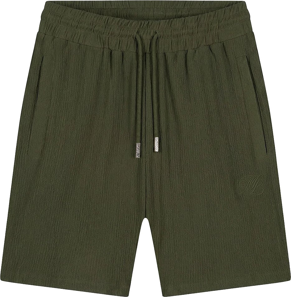 Malelions Malelions Men Emblem Seersucker Shorts Groen