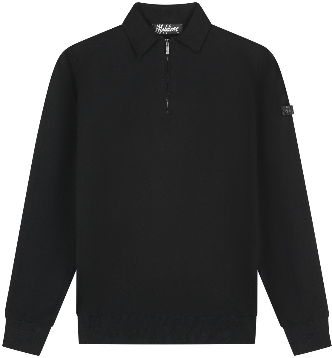 Malelions Malelions Men Knitted Longsleeve Zip Polo Zwart