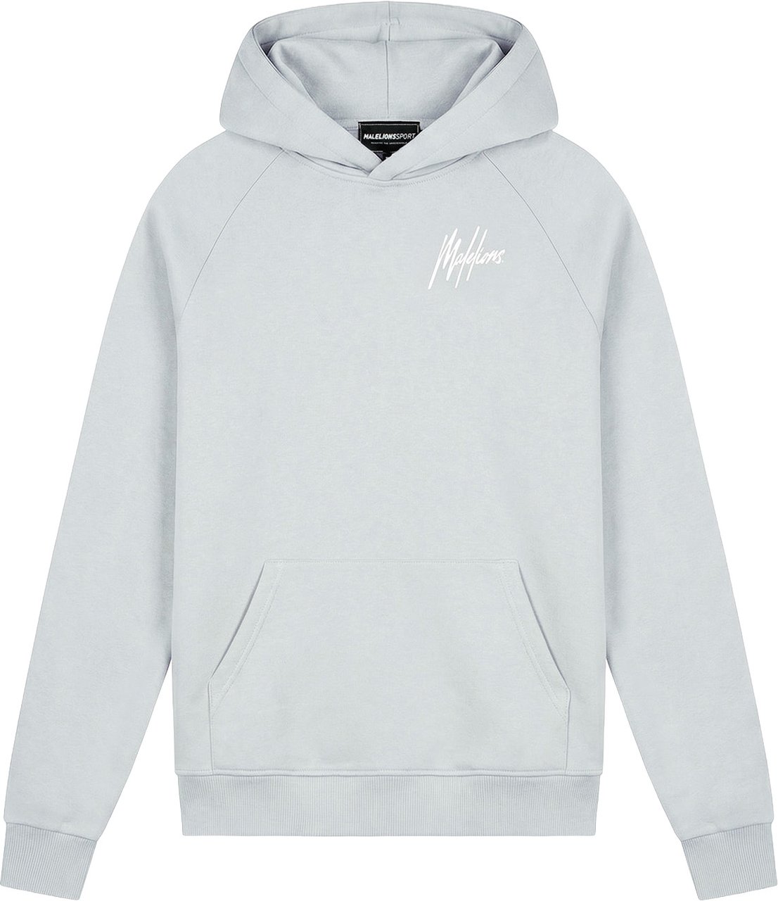 Malelions Sport Logo Raglan Hoodie Grijs