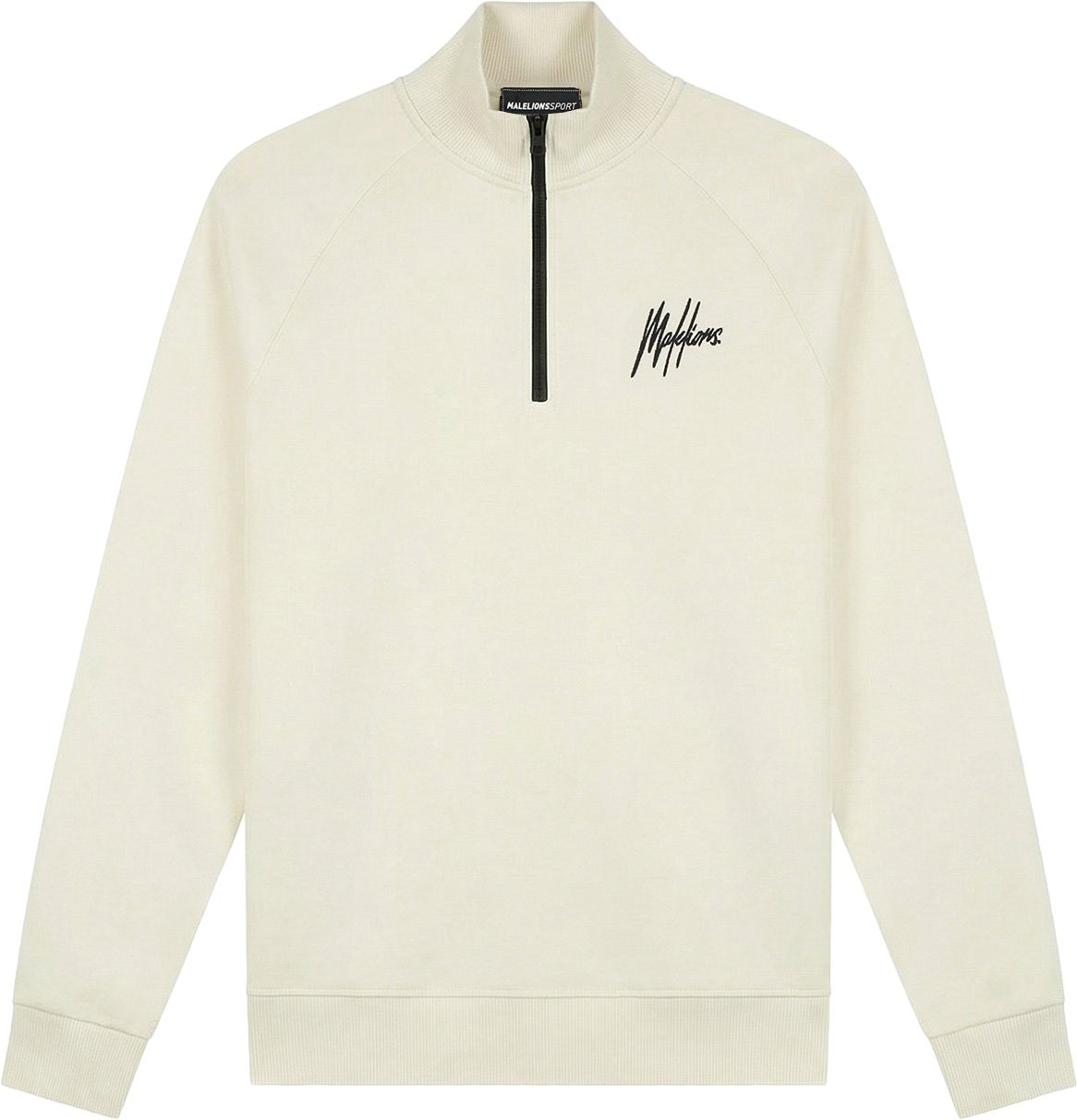 Malelions Malelions Sport Logo Raglan Half Zip Sweater Wit