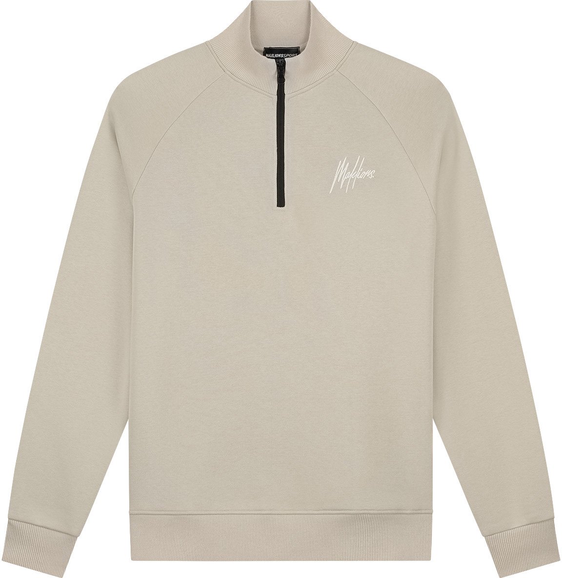 Malelions Malelions Sport Logo Raglan Half Zip Sweater Beige