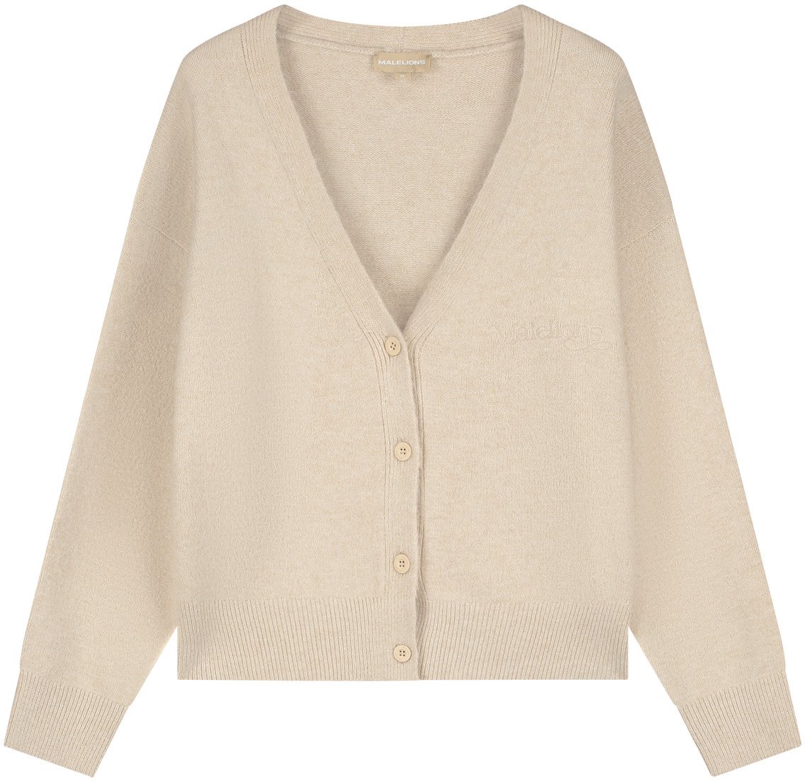Malelions Malelions Women Oversized Knitted Cardigan Beige