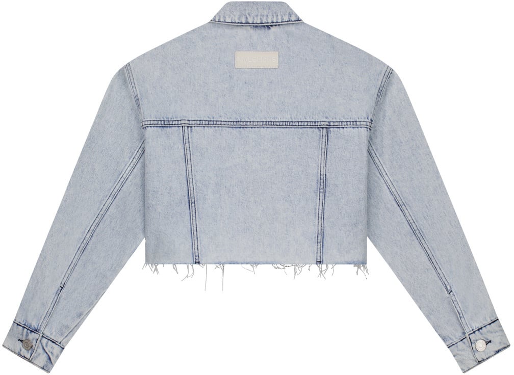 Malelions Malelions Women Cropped Denim Jacket Blauw