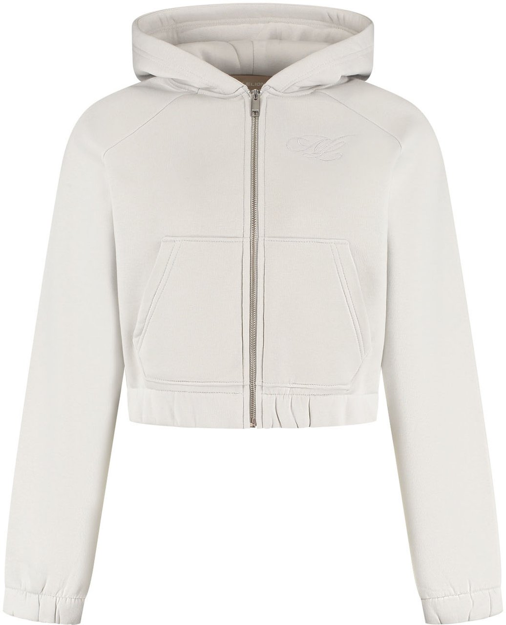Malelions Malelions Women Cropped Emblem Zip Hoodie Grijs