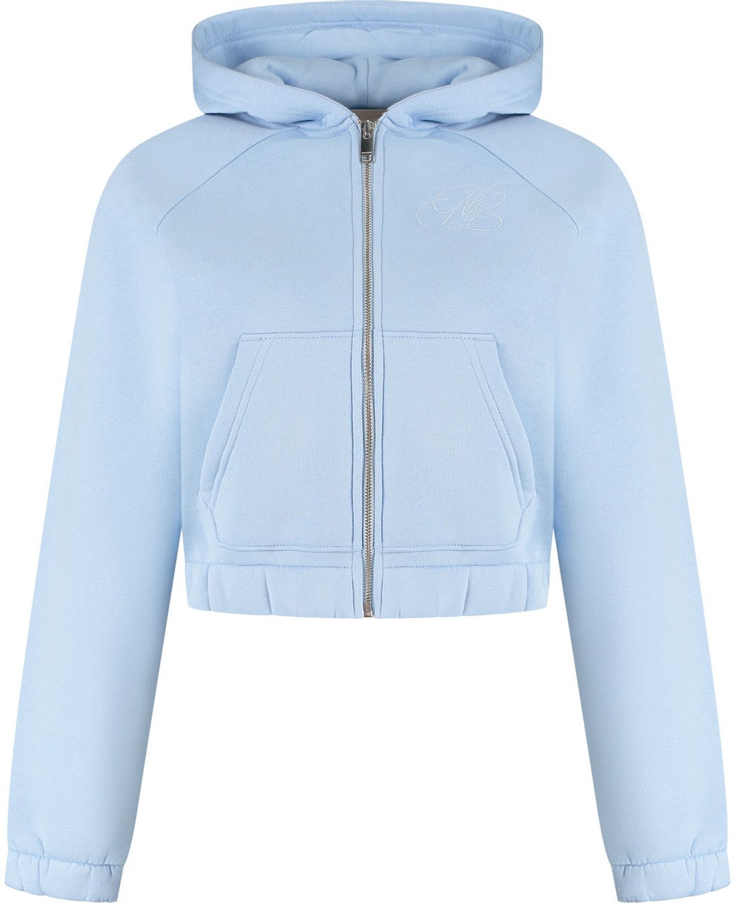 Malelions Malelions Women Cropped Emblem Zip Hoodie Blauw