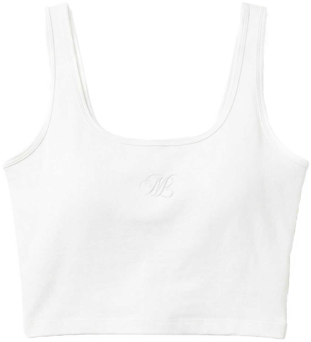 Malelions Women Cropped Emblem Tank Top Wit