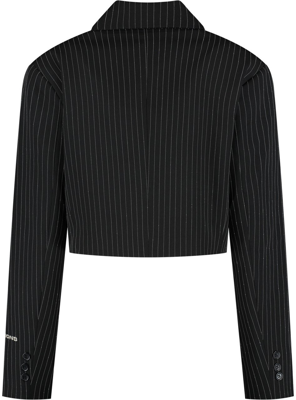 Malelions Malelions Women Cropped Pinstripe Blazer Zwart
