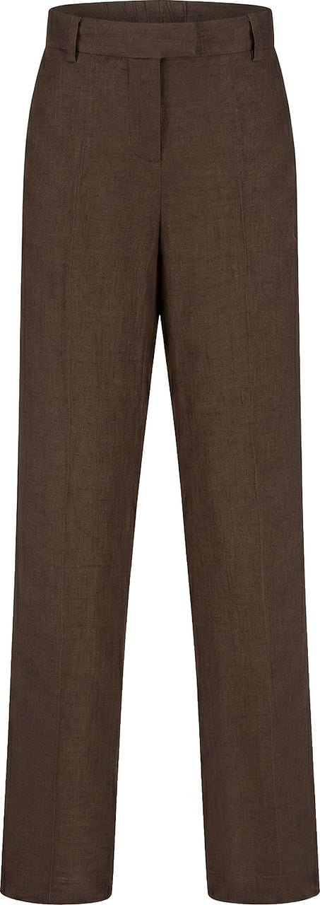 Malelions Women Linen Emblem Pantalon Bruin