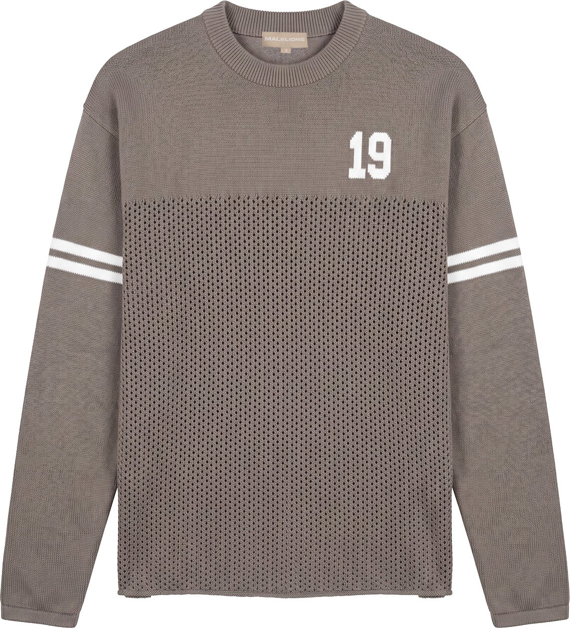 Malelions Women Knitted Football Jersey Longsleeve Taupe