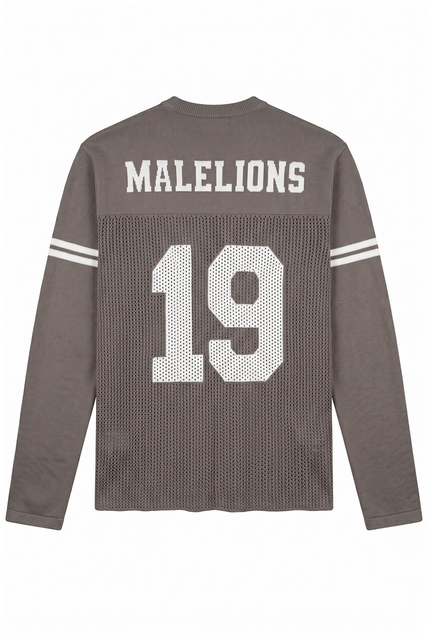 Malelions Women Knitted Football Jersey Longsleeve Taupe